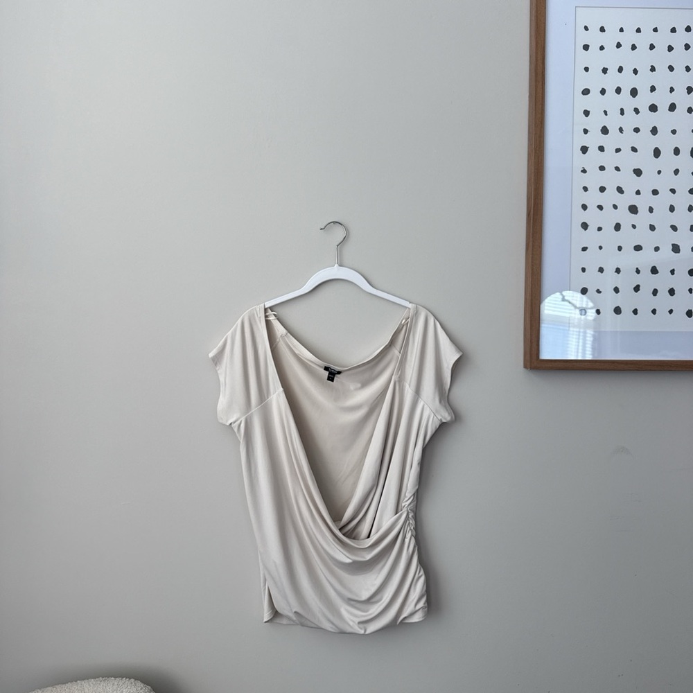 Express Cream Drape Blouse